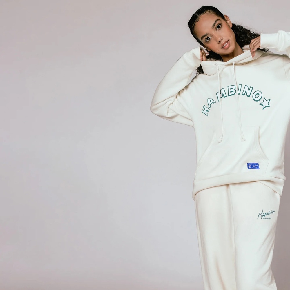 Cream Hoodie and Sweatpants Set